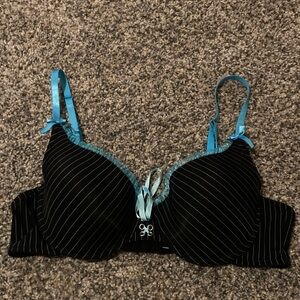 Black and Blue Striped Bra